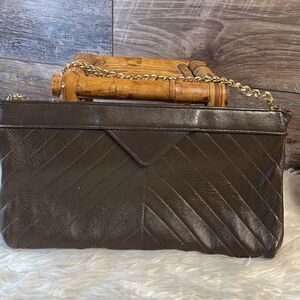 Ande Vintage Brown Purse with Goldtone Chain